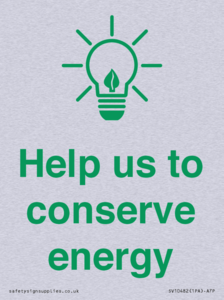 Help us to conserve energy 